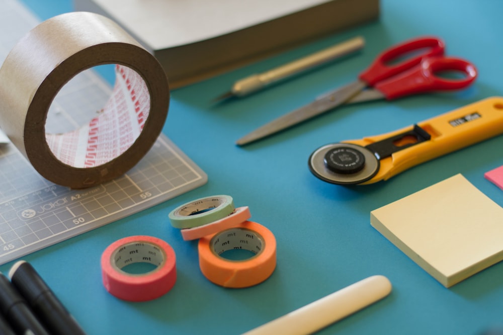 Craft supplies and a hobby project on a table